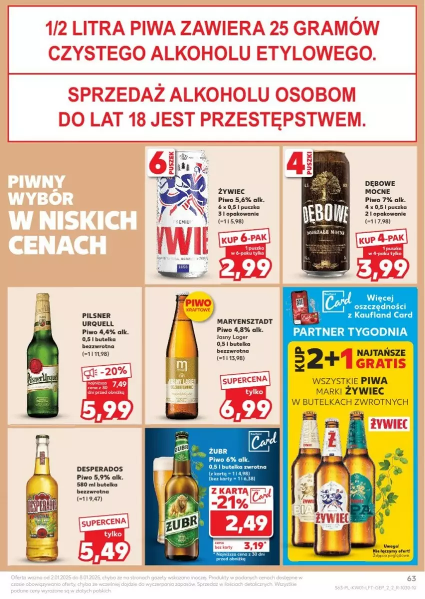 Gazetka promocyjna Kaufland - ważna 02.01 do 08.01.2025 - strona 60 - produkty: Desperados, Gra, Pilsner Urquell, Piwa, Piwo