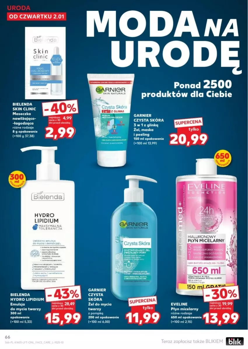 Gazetka promocyjna Kaufland - ważna 02.01 do 08.01.2025 - strona 63 - produkty: Bielenda, Clin, Eveline, Garnier, Maska, Płyn micelarny