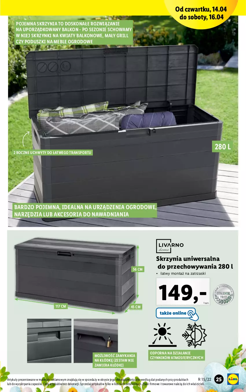 Gazetka promocyjna Lidl - GAZETKA - ważna 11.04 do 16.04.2022 - strona 25 - produkty: Grill, Meble, Por, Sport, Tran, Uchwyty