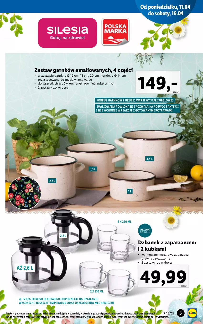 Gazetka promocyjna Lidl - GAZETKA - ważna 11.04 do 16.04.2022 - strona 5 - produkty: Dzbanek, Por, Rondel, Sok, Zaparzacz