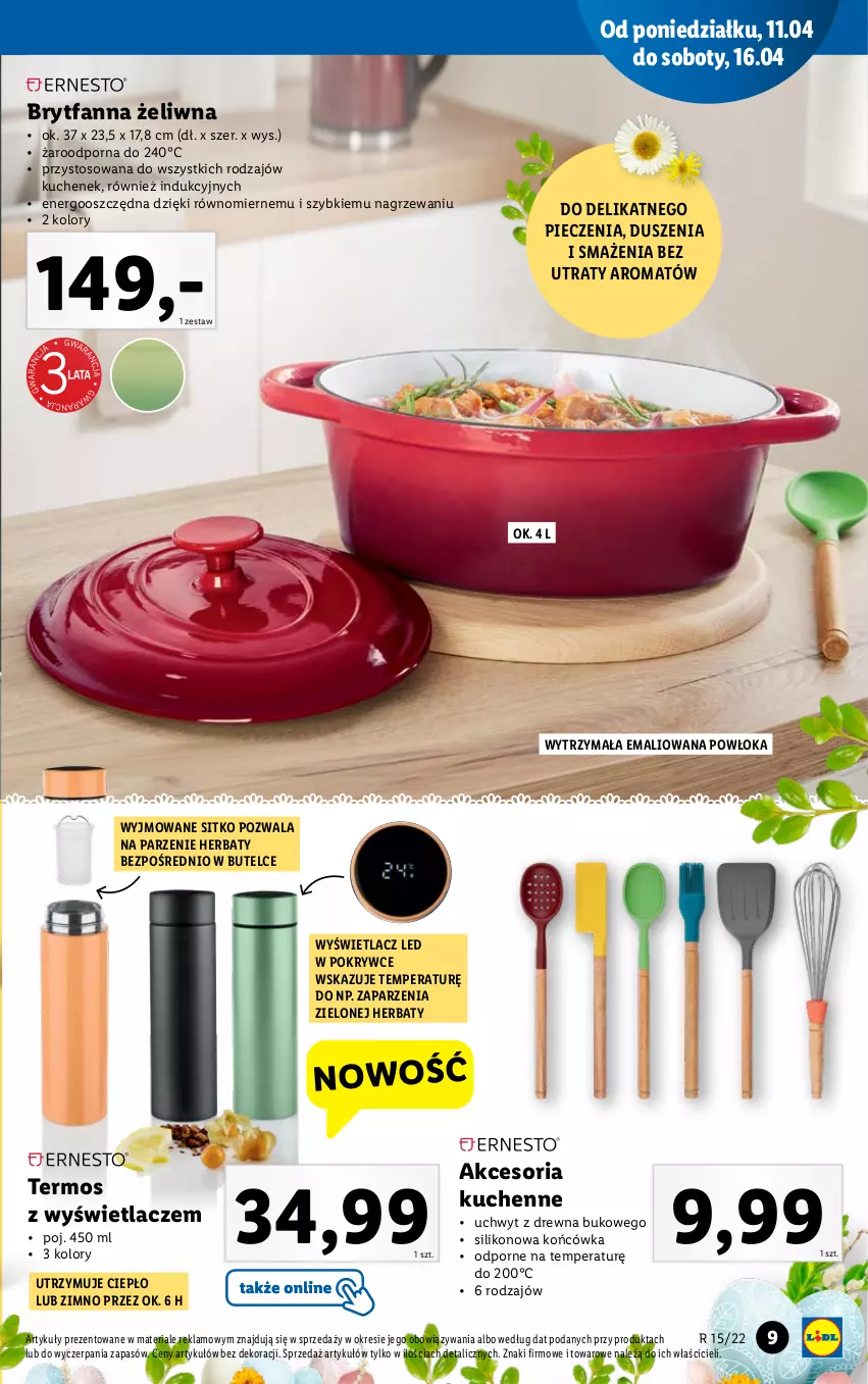 Gazetka promocyjna Lidl - GAZETKA - ważna 11.04 do 16.04.2022 - strona 9 - produkty: Fa, Piec, Por, Sitko, Termos