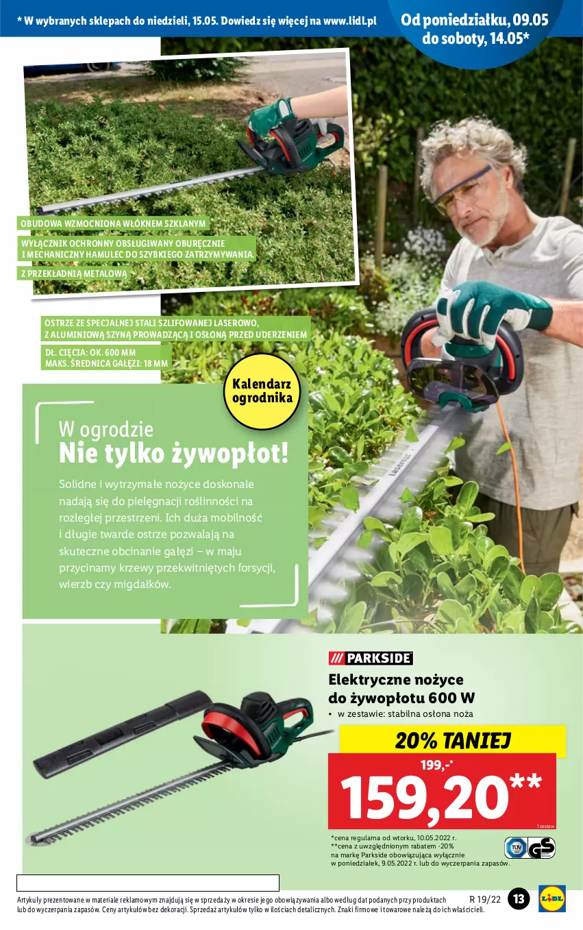 Gazetka promocyjna Lidl - GAZETKA - ważna 09.05 do 15.05.2022 - strona 13 - produkty: Kalendarz, Mobil, Mule, Noż, Nożyce, Parkside, Ser