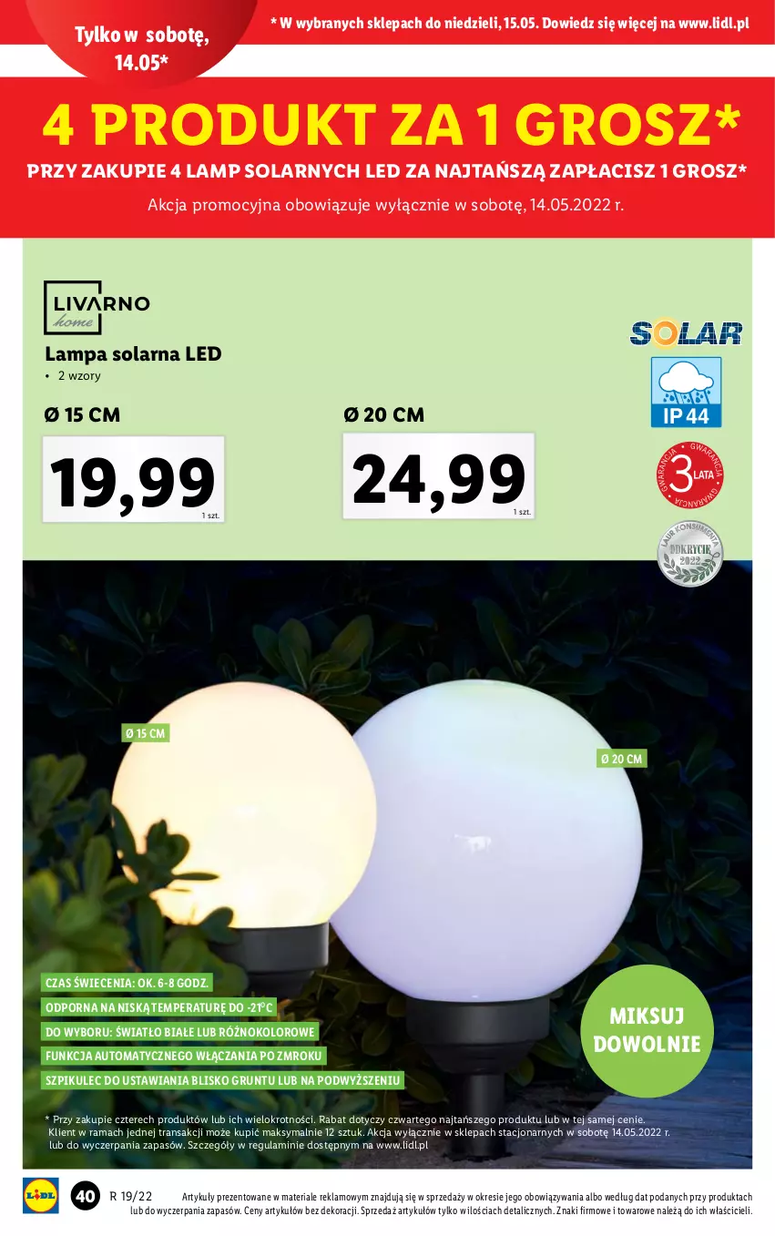 Gazetka promocyjna Lidl - GAZETKA - ważna 09.05 do 15.05.2022 - strona 40 - produkty: Grunt, Lampa, Por, Rama, Tran