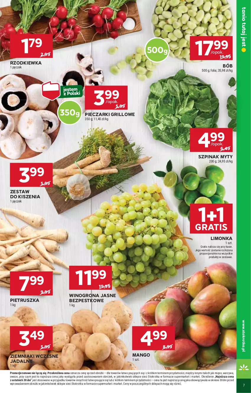 Gazetka promocyjna Stokrotka - Supermarket - ważna 29.05 do 04.06.2025 - strona 11 - produkty: Gra, Grill, Limonka, Mango, Mięso, Owoce, Piec, Pietruszka, Por, Rzodkiewka, Szpinak, Warzywa, Wino, Winogrona, Ziemniaki