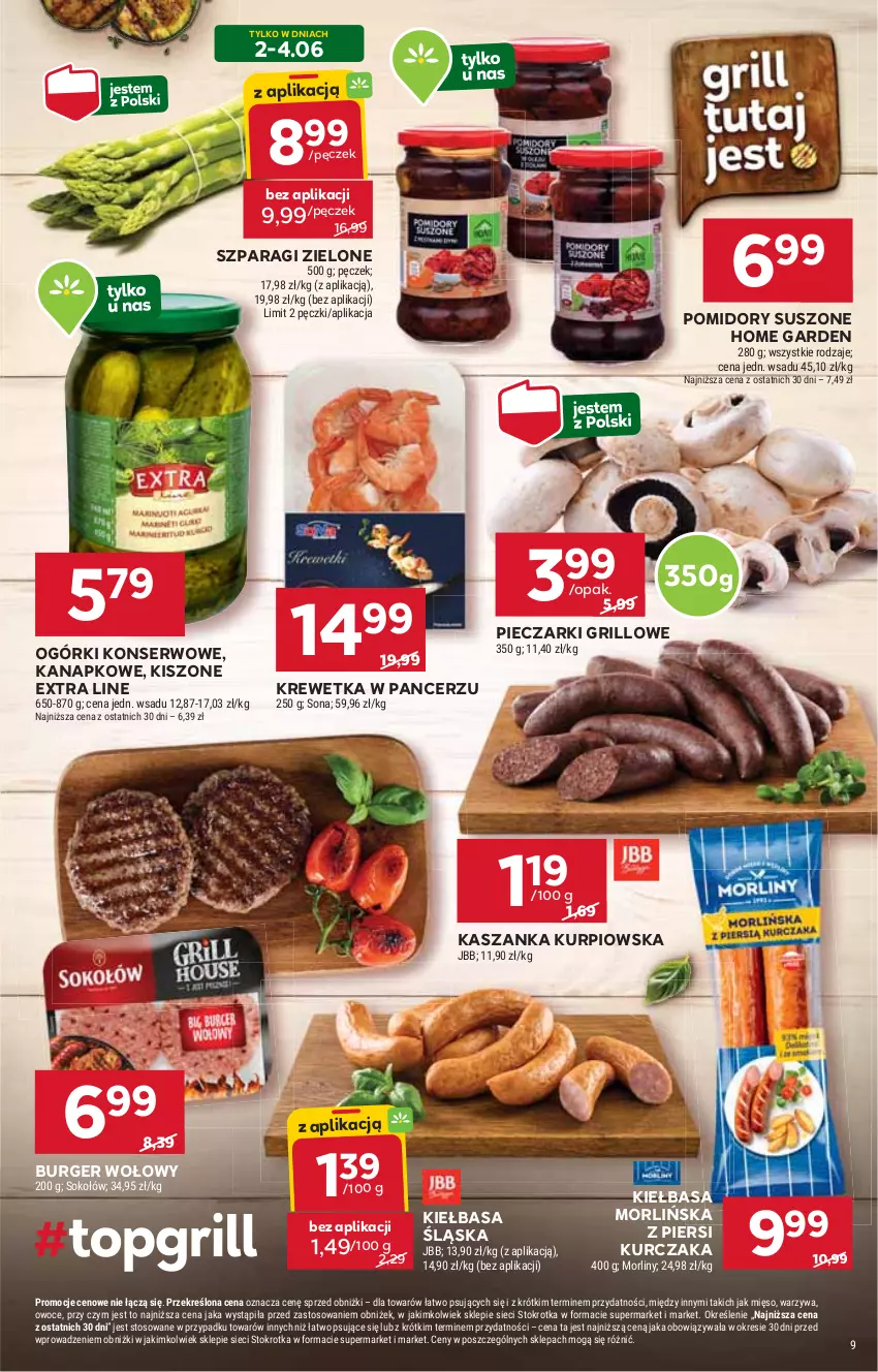 Gazetka promocyjna Stokrotka - Supermarket - ważna 29.05 do 04.06.2025 - strona 13 - produkty: Burger, Grill, Kasza, Kaszanka, Kiełbasa, Kiełbasa śląska, Kurczak, Mięso, Morliny, Ogórki konserwowe, Owoce, Piec, Pomidory, Ser, Sok, Sokołów, Warzywa