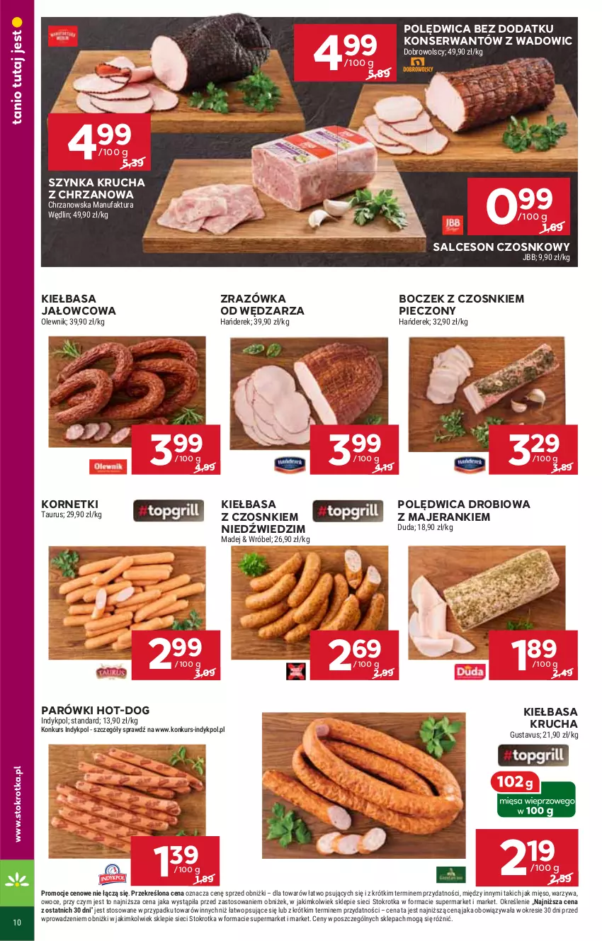 Gazetka promocyjna Stokrotka - Supermarket - ważna 29.05 do 04.06.2025 - strona 14 - produkty: Boczek, Chrzan, Duda, Fa, Kiełbasa, Kiełbasa krucha, Mięso, Olewnik, Owoce, Parówki, Piec, Polędwica, Salceson, Ser, Szynka, Warzywa