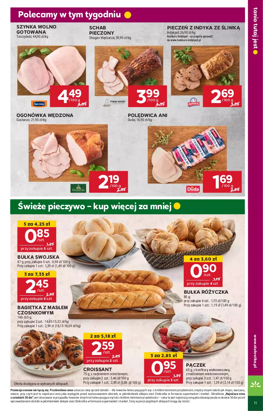 Gazetka promocyjna Stokrotka - Supermarket - ważna 29.05 do 04.06.2025 - strona 15 - produkty: Bagietka, Bułka, Croissant, Duda, Mięso, Ogonówka, Owoce, Pączek, Piec, Pieczywo, Polędwica, Schab pieczony, Szynka, Tarczyński, Warzywa