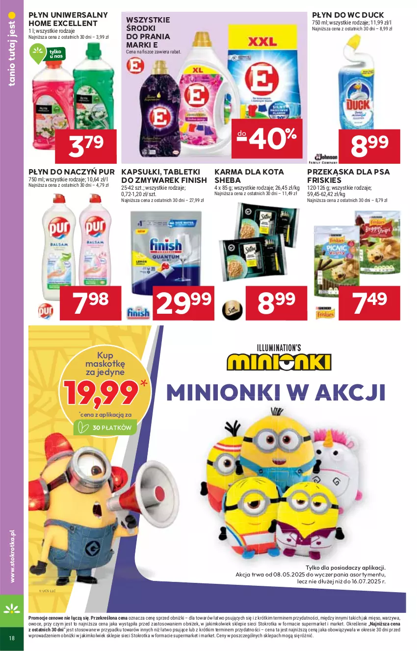 Gazetka promocyjna Stokrotka - Supermarket - ważna 29.05 do 04.06.2025 - strona 38 - produkty: Duck, Finish, Friskies, Mięso, Owoce, Płyn do wc, Pur, Sheba, Tablet, Warzywa