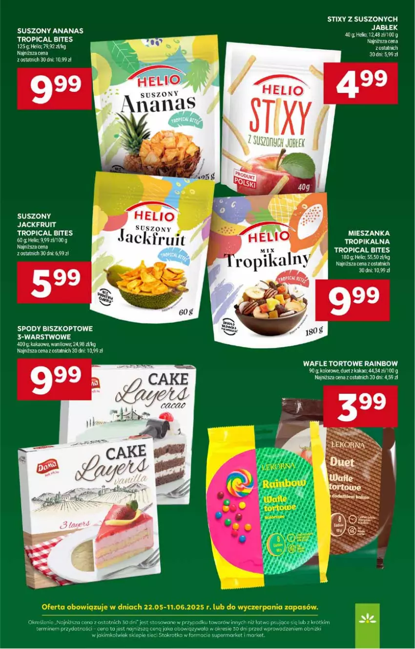 Gazetka promocyjna Stokrotka - Supermarket - ważna 29.05 do 04.06.2025 - strona 44 - produkty: Ananas, Helio, Kakao, Tropical, Wafle, Wafle tortowe