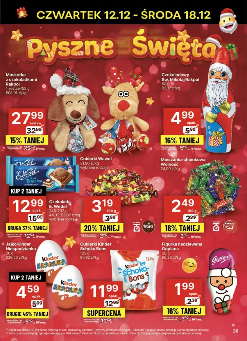 Gazetka promocyjna Delikatesy Centrum - NOWA GAZETKA Delikatesy Centrum od 12 grudnia! 12-18.12.2024 - ważna 12.12 do 18.12.2024 - strona 36 - produkty: Cukier, Cukierki, Goplana, Kinder, LANA, Rum, Wawel