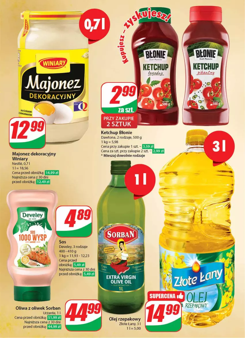 Gazetka promocyjna Dino - Gazetka 2 - ważna 09.01 do 16.01.2024 - strona 18 - produkty: Dawtona, Gin, Jaja, Ketchup, Majonez, Olej, Olej rzepakowy, Oliwa, Oliwa z oliwek, Ser, Sos, Winiary