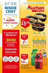 Gazetka promocyjna Auchan - przeNISKIE CENY PRZEwybór letnich napojów Supermarkety - Gazetka - ważna od 22.06 do 22.06.2022 - strona 1 - produkty: Sok pomarańczowy, Sok, Gry, Coca-Cola, Dada, Lody, Tymbark, Fanta, Sprite, Napój, Fa