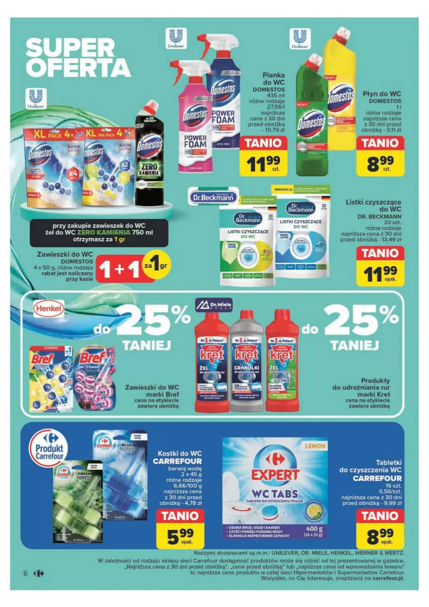 Gazetka promocyjna Carrefour - ważna 19.11 do 30.11.2024 - strona 11 - produkty: Bref, Domestos, Kret, Płyn do wc, Zawieszki