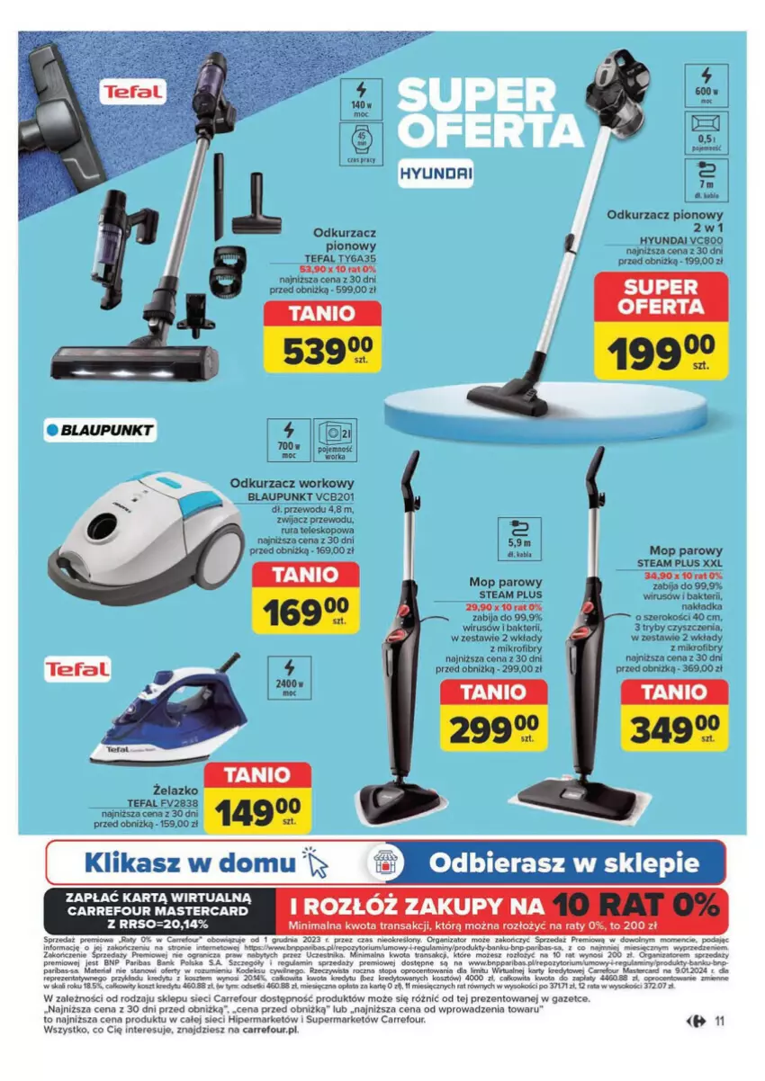 Gazetka promocyjna Carrefour - ważna 19.11 do 30.11.2024 - strona 3 - produkty: EPEE, Fa, Gra, Kosz, Mop, Mop parowy, Odkurzacz, Por, Rura, Sok, Tefal, Teleskop, Top, Tran