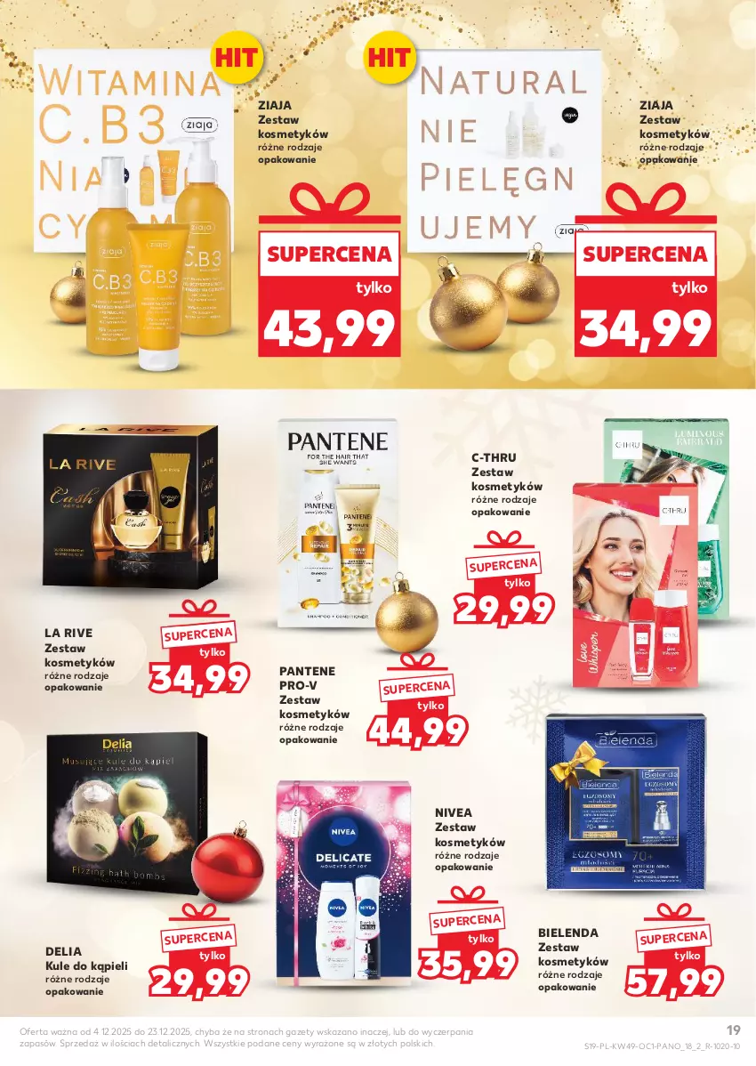 Gazetka promocyjna Kaufland - Kaufland - ważna 04.12 do 23.12.2025 - strona 19 - produkty: Bielenda, C-Thru, La Rive, Nivea, Pantene, Ziaja