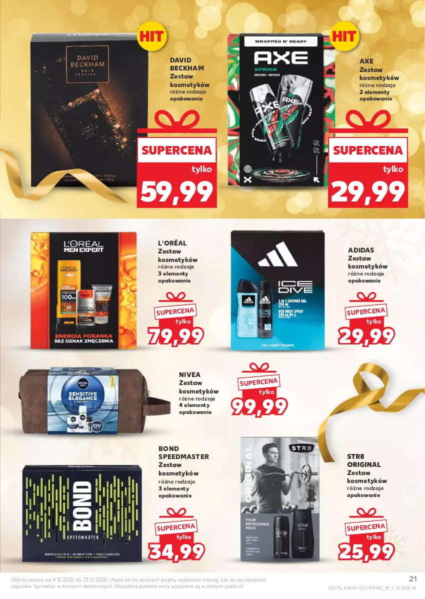 Gazetka promocyjna Kaufland - Kaufland - ważna 04.12 do 23.12.2025 - strona 21 - produkty: Adidas, David Beckham, Gin, L’Oréal, Nivea, Str8