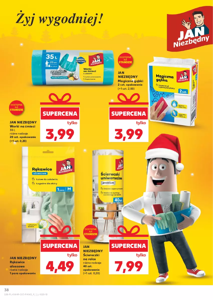 Gazetka promocyjna Kaufland - Kaufland - ważna 04.12 do 23.12.2025 - strona 38 - produkty: Jan Niezbędny, Rękawice, Worki na śmiec, Worki na śmieci