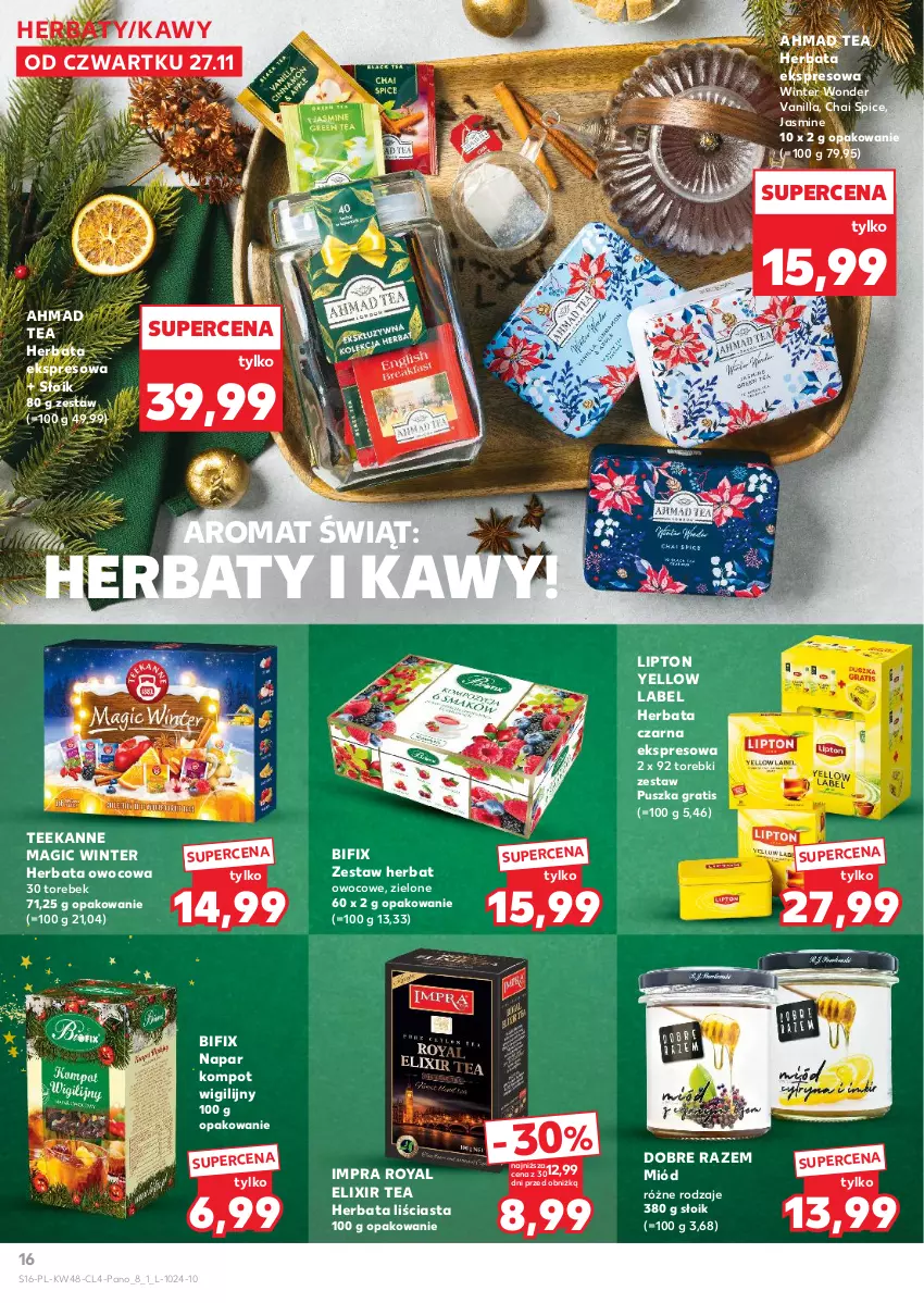 Gazetka promocyjna Kaufland - Kaufland - ważna 27.11 do 09.12.2025 - strona 16 - produkty: Gra, Herbata, Herbata czarna, Herbata owocowa, Lipton, Miód, Teekanne