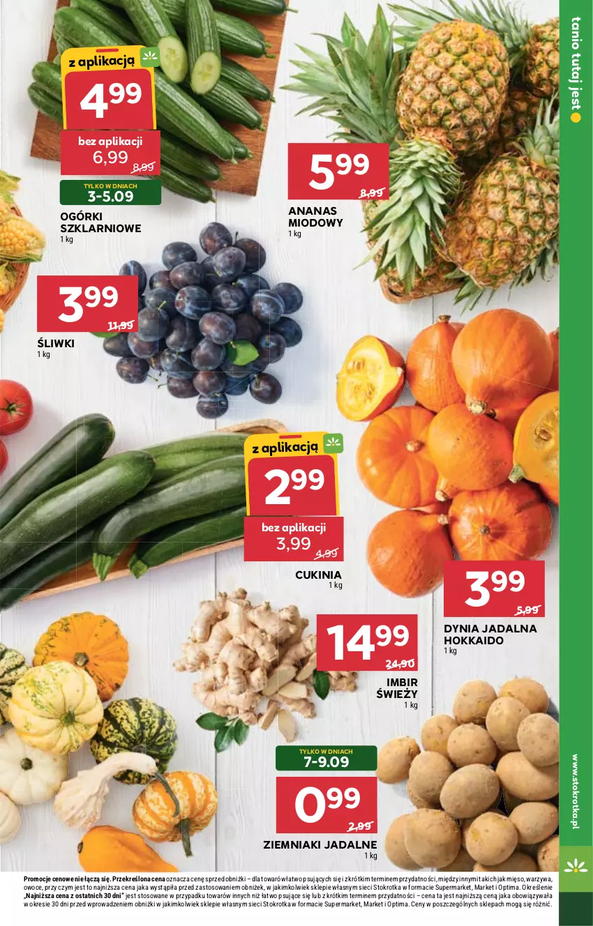 Gazetka promocyjna Stokrotka - Supermarket - ważna 03.09 do 09.09.2026 - strona 13 - produkty: Ananas, Imbir, Mięso, Optima, Owoce, Warzywa, Ziemniaki