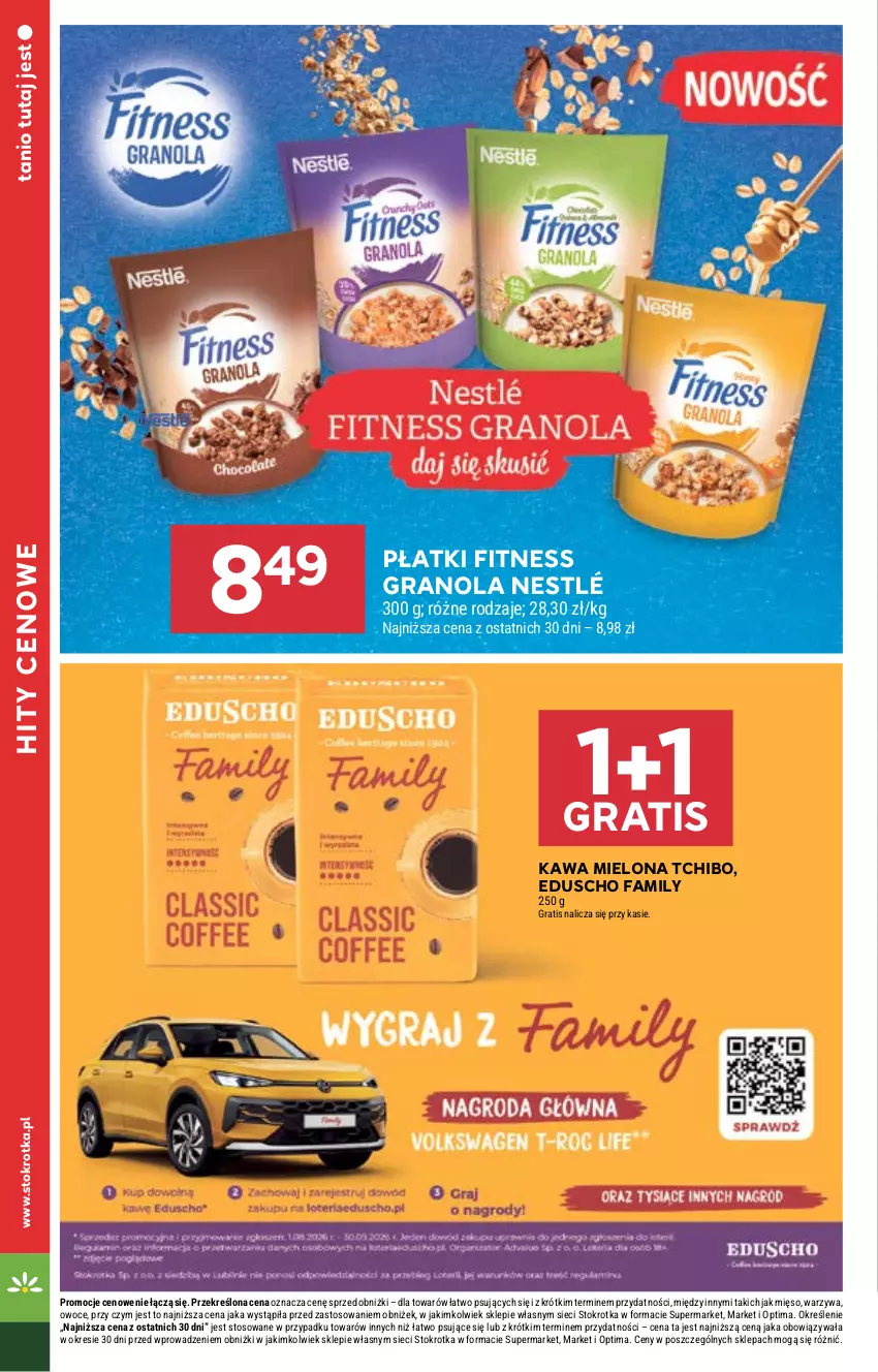 Gazetka promocyjna Stokrotka - Supermarket - ważna 03.09 do 09.09.2026 - strona 22 - produkty: Fa, Gra, Granola, Kawa, Kawa mielona, Mięso, Nestlé, Optima, Owoce, Tchibo, Warzywa