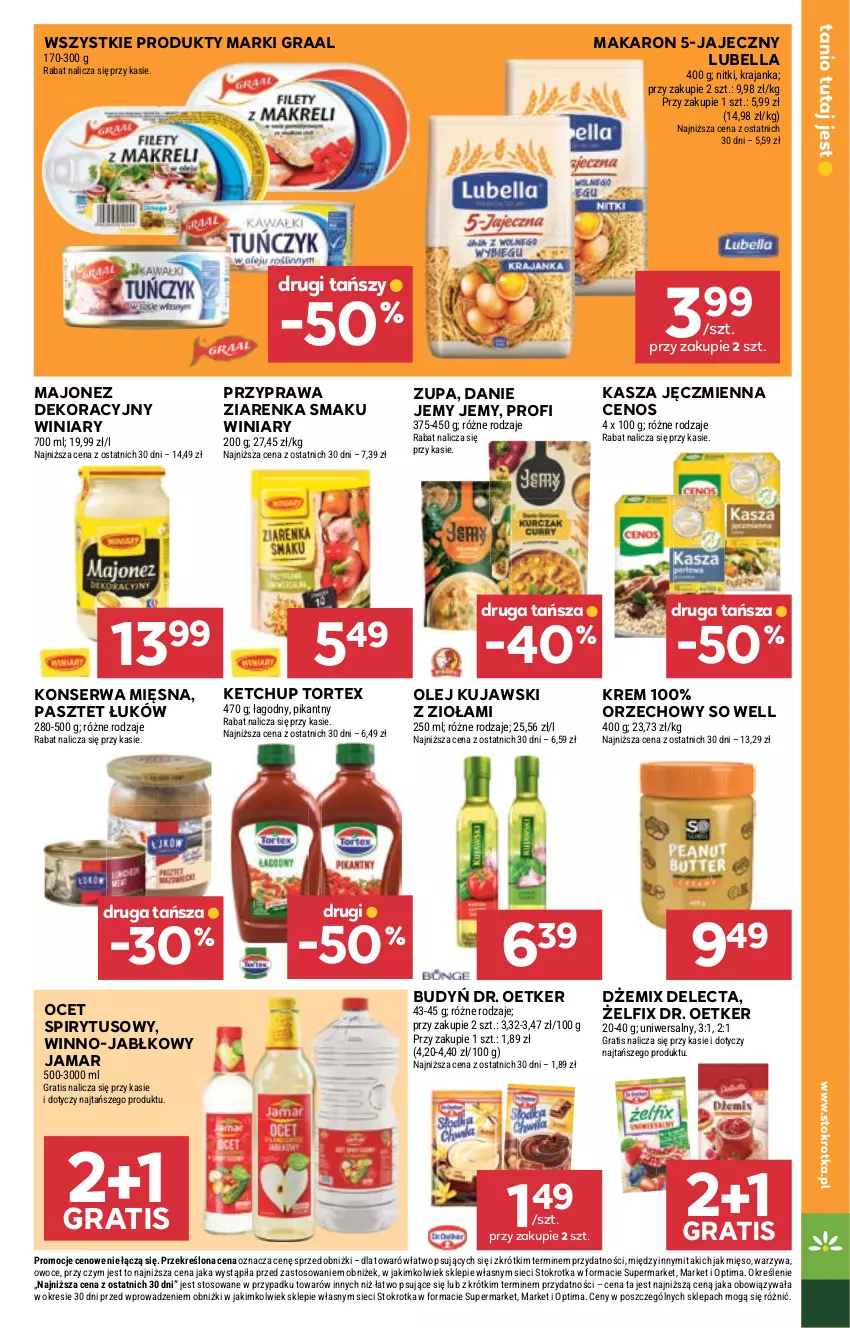 Gazetka promocyjna Stokrotka - Supermarket - ważna 03.09 do 09.09.2026 - strona 27 - produkty: Bell, Bella, Budyń, Cenos, Delecta, Dr. Oetker, Dżem, Gra, Graal, Kasza, Kasza jęczmienna, Ketchup, Kujawski, Lubella, Majonez, Makaron, Mięso, Ocet, Olej, Optima, Owoce, Pasztet, Ser, Warzywa, Winiary, Zupa