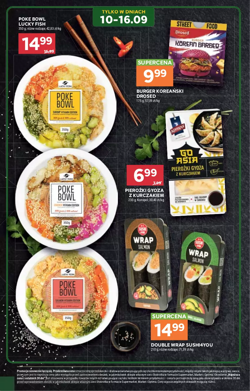 Gazetka promocyjna Stokrotka - Supermarket - ważna 03.09 do 09.09.2026 - strona 38 - produkty: Burger, Kurczak, Mięso, Optima, Owoce, Sushi, Warzywa