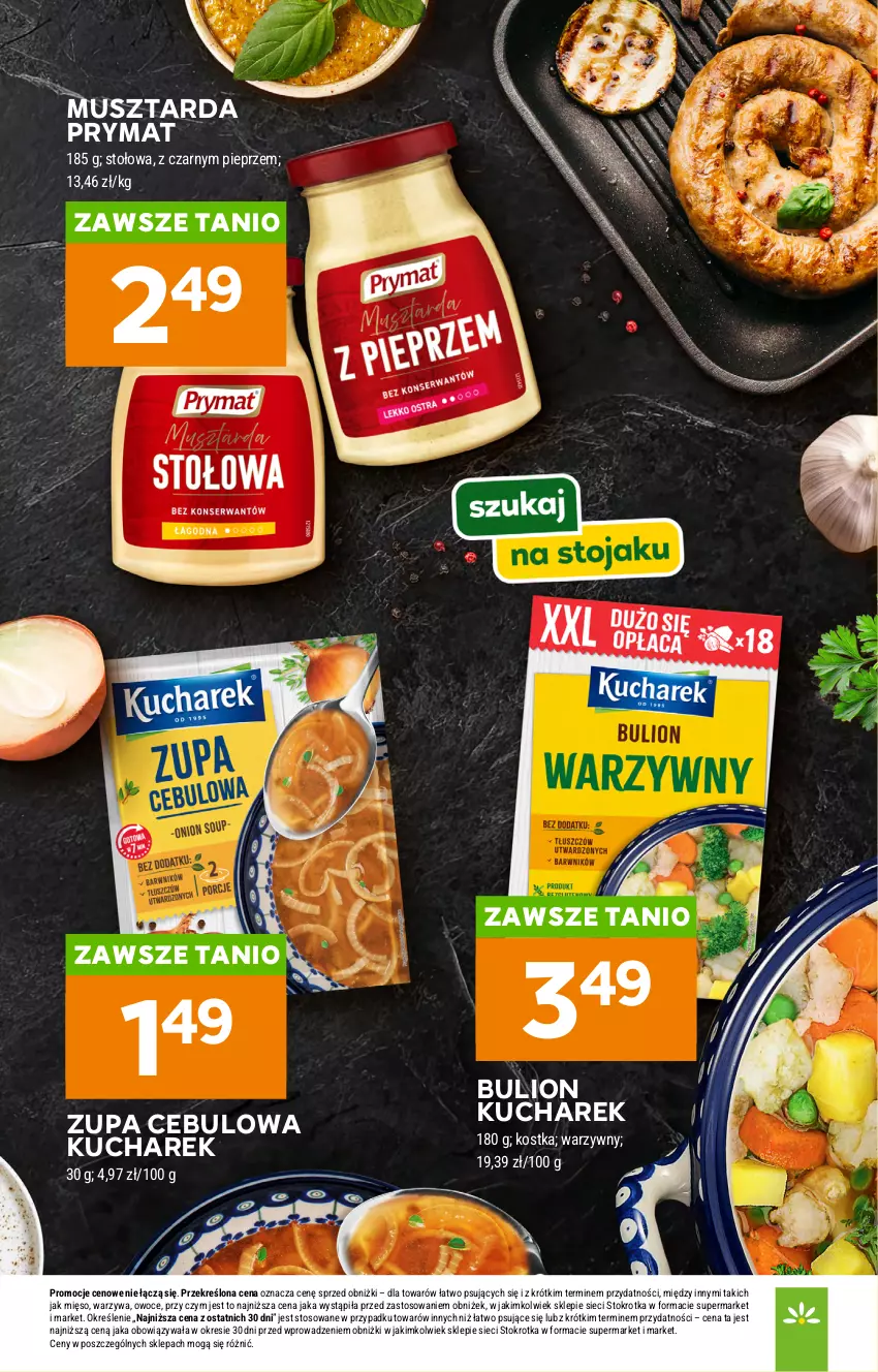 Gazetka promocyjna Stokrotka - Supermarket - ważna 03.09 do 09.09.2026 - strona 45 - produkty: Bulion, Kucharek, Lion, Mięso, Mus, Musztarda, Owoce, Pieprz, Prymat, Warzywa, Zupa, Zupa cebulowa