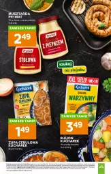 Gazetka promocyjna Stokrotka - Supermarket - Gazetka - ważna od 09.09 do 09.09.2026 - strona 45 - produkty: Prymat, Warzywa, Mus, Kucharek, Zupa, Bulion, Zupa cebulowa, Lion, Pieprz, Owoce, Mięso, Musztarda