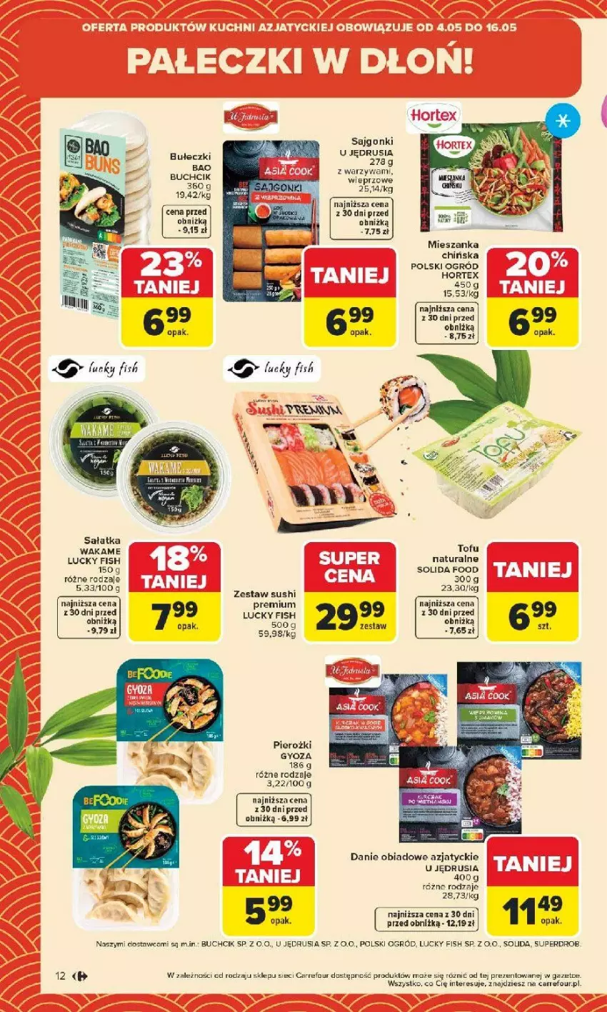 Gazetka promocyjna Carrefour - Gazetka Carrefour, Market od poniedziałku! - ważna 04.05 do 09.05.2026 - strona 14 - produkty: Bułeczki, Hortex, Ogród, Sajgonki, Sałat, Sałatka, Sushi, Tofu, Warzywa