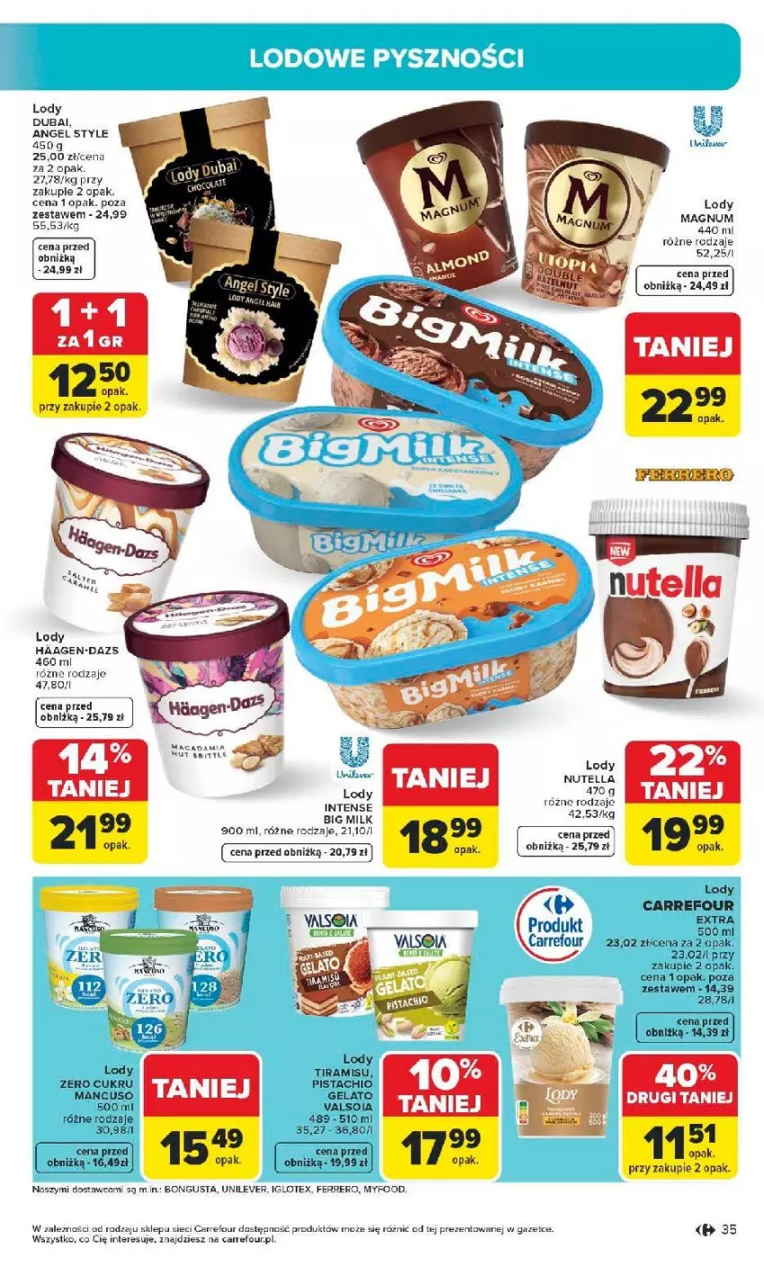 Gazetka promocyjna Carrefour - Gazetka Carrefour, Market od poniedziałku! - ważna 04.05 do 09.05.2026 - strona 37 - produkty: Big Milk, Fa, Ferrero, Lody, Nutella, Sól