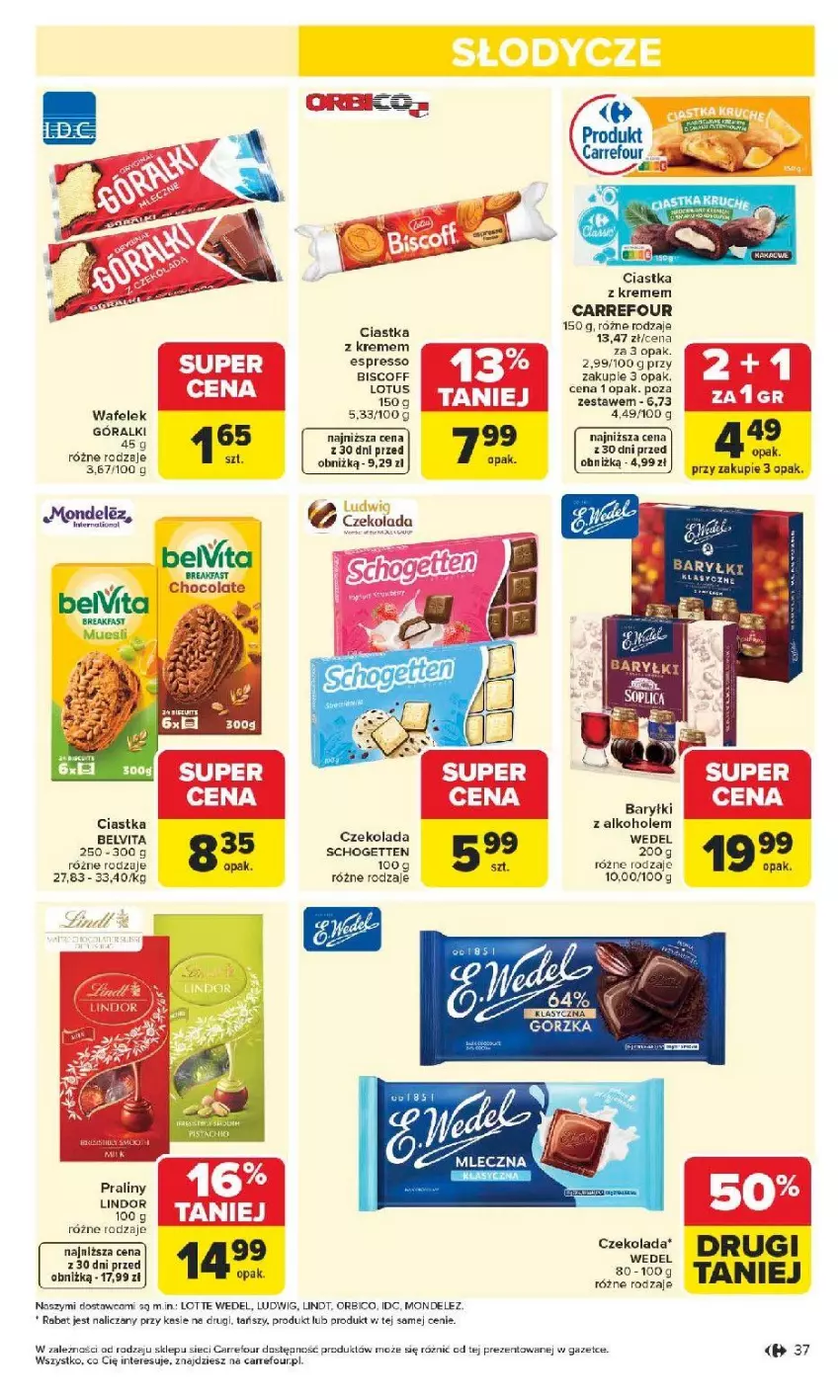 Gazetka promocyjna Carrefour - Gazetka Carrefour, Market od poniedziałku! - ważna 04.05 do 09.05.2026 - strona 39 - produkty: Alkohole, Baryłki, BelVita, Ciastka, Czekolada, Fa, Lindor, Praliny, Schogetten, Vita C, Wafelek