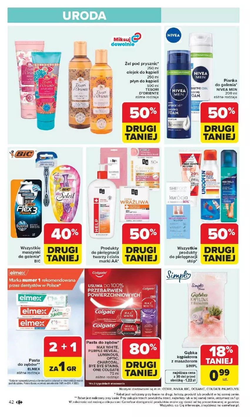 Gazetka promocyjna Carrefour - Gazetka Carrefour, Market od poniedziałku! - ważna 04.05 do 09.05.2026 - strona 44 - produkty: Colgate, Dell, Elmex, Fa, LG, Masażer, Nivea, Nivea Men, Olej, Pasta do zębów, Płyn do kąpieli, Pur, Sheba