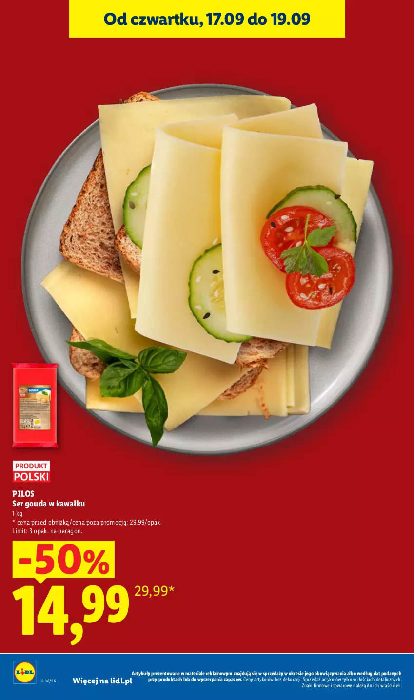 Gazetka promocyjna Lidl - Gazetka ważna od 17.09 do 19.09 - ważna 17.09 do 19.09.2026 - strona 12 - produkty: Gouda, Kawa, Pilos, Ser