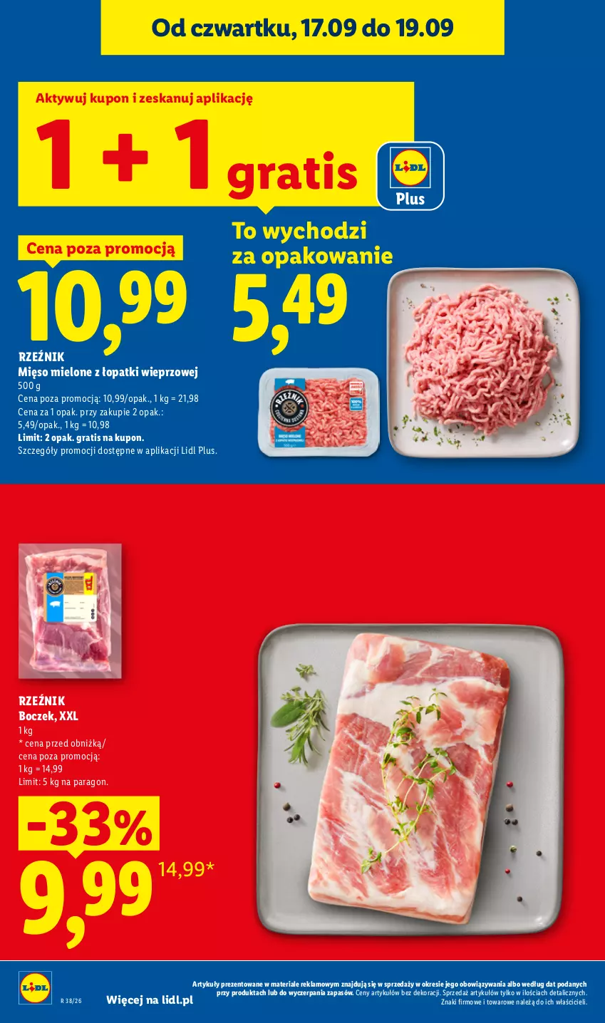 Gazetka promocyjna Lidl - Gazetka ważna od 17.09 do 19.09 - ważna 17.09 do 19.09.2026 - strona 16 - produkty: Boczek, Gra, Mięso, Mięso mielone, Mięso mielone z łopatki wieprzowej