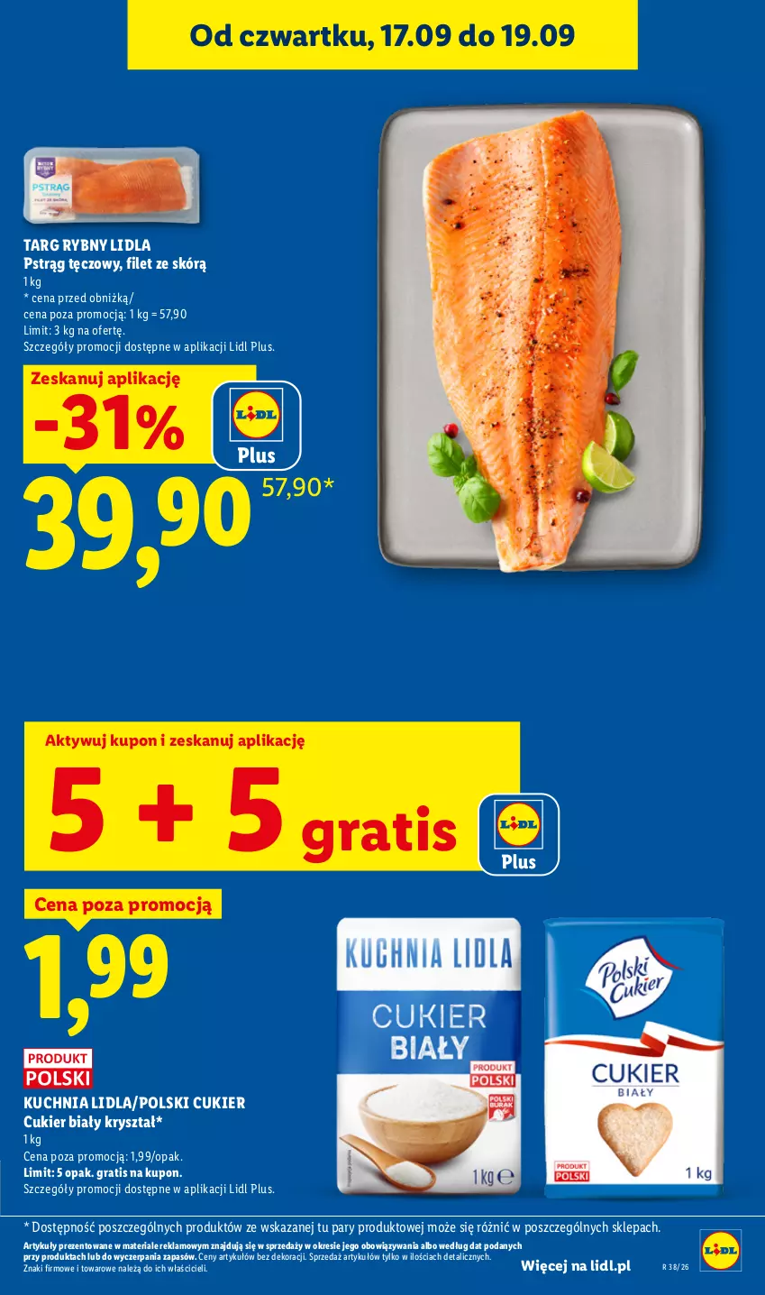 Gazetka promocyjna Lidl - Gazetka ważna od 17.09 do 19.09 - ważna 17.09 do 19.09.2026 - strona 19 - produkty: Cukier, Gra, Kuchnia, Pstrąg, Pstrąg tęczowy