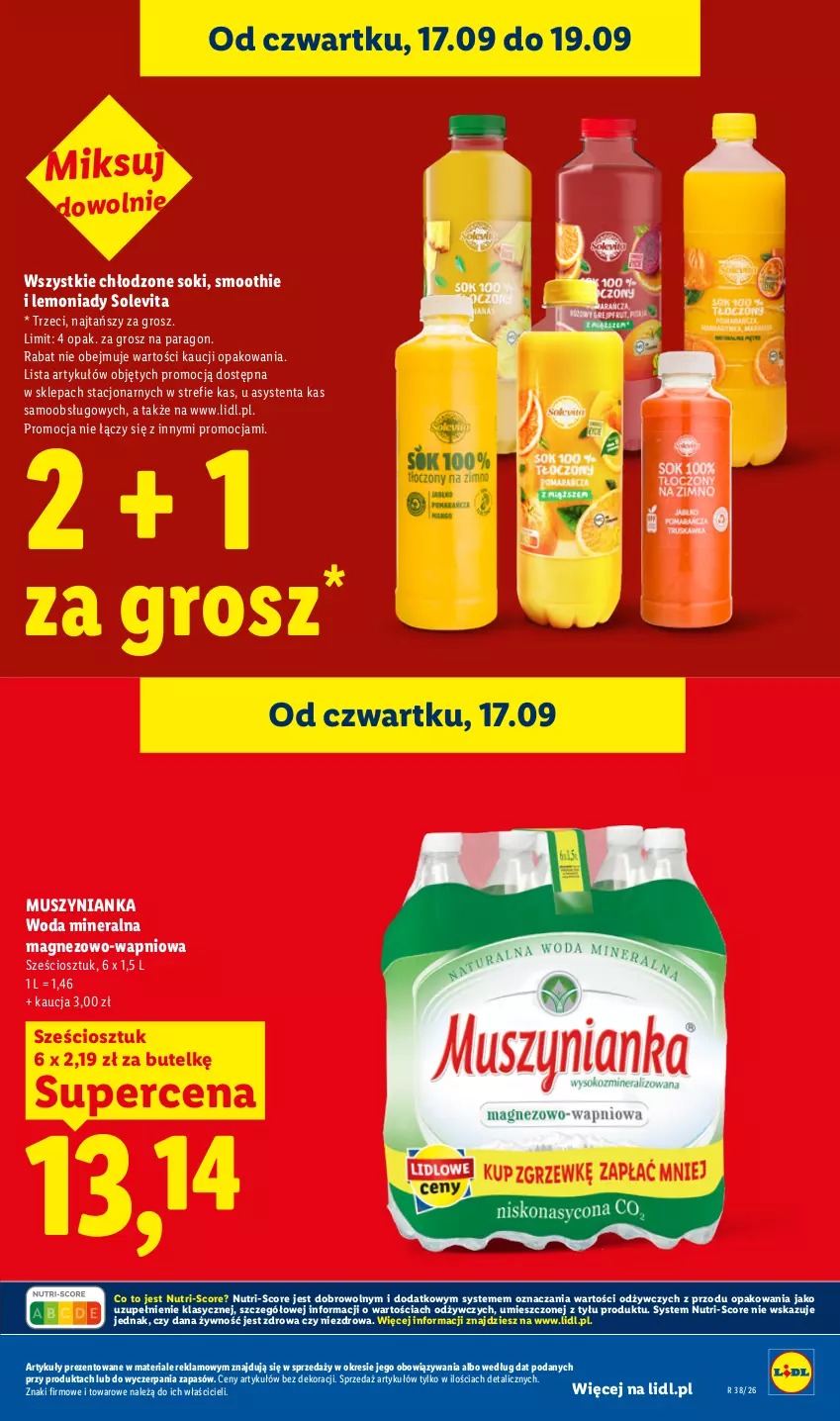 Gazetka promocyjna Lidl - Gazetka ważna od 17.09 do 19.09 - ważna 17.09 do 19.09.2026 - strona 29 - produkty: Magnez, Mus, Muszynianka, Smoothie, Sok, Woda, Woda mineralna