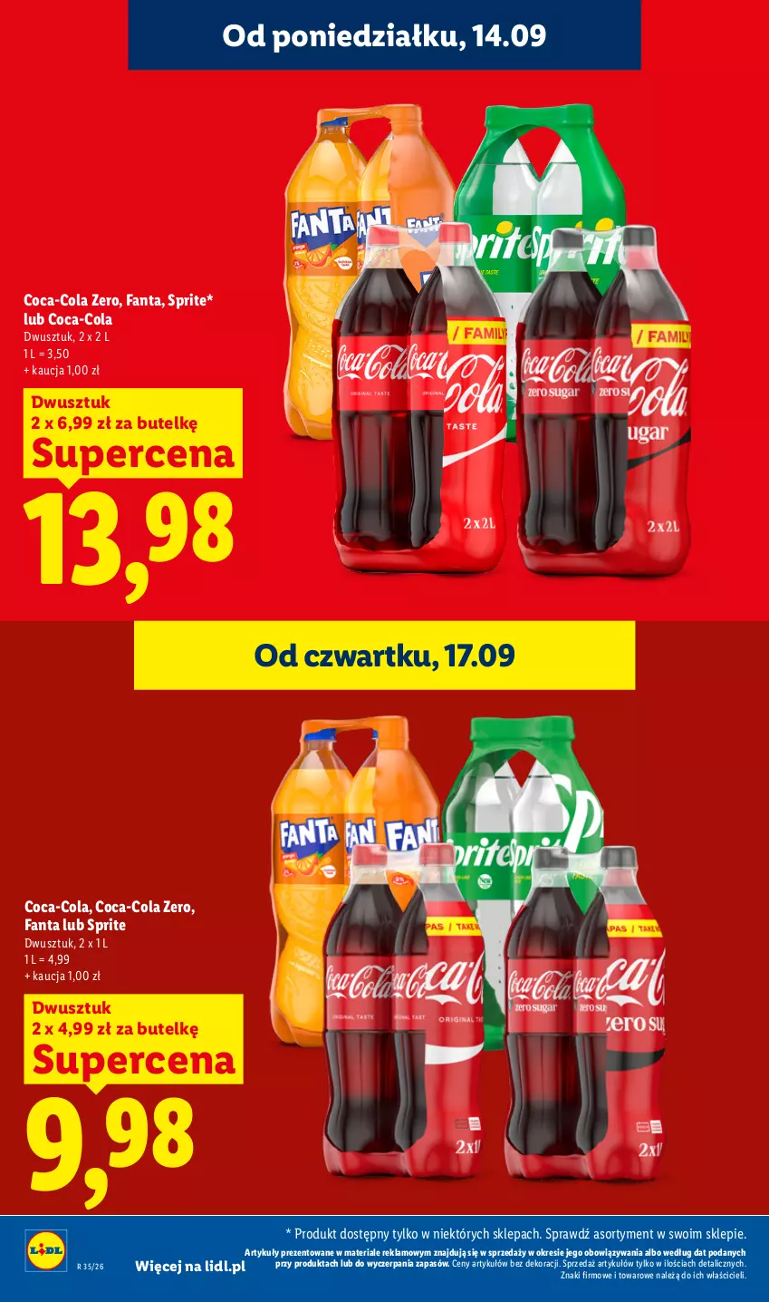Gazetka promocyjna Lidl - Gazetka ważna od 17.09 do 19.09 - ważna 17.09 do 19.09.2026 - strona 30 - produkty: Coca-Cola, Fa, Fanta, Sprite