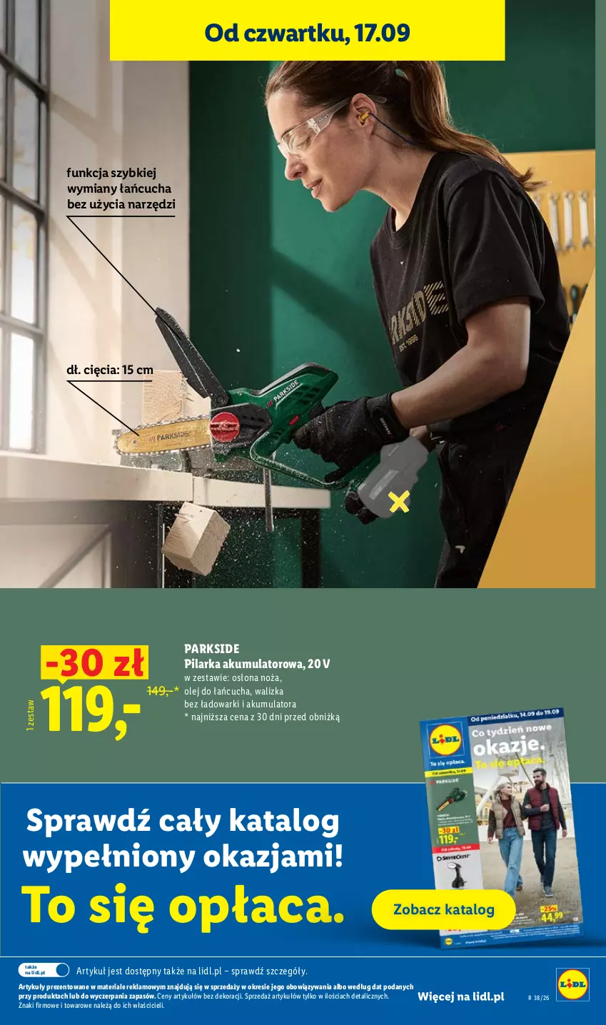 Gazetka promocyjna Lidl - Gazetka ważna od 17.09 do 19.09 - ważna 17.09 do 19.09.2026 - strona 37 - produkty: Akumulator, Noż, Olej, Parkside, Walizka
