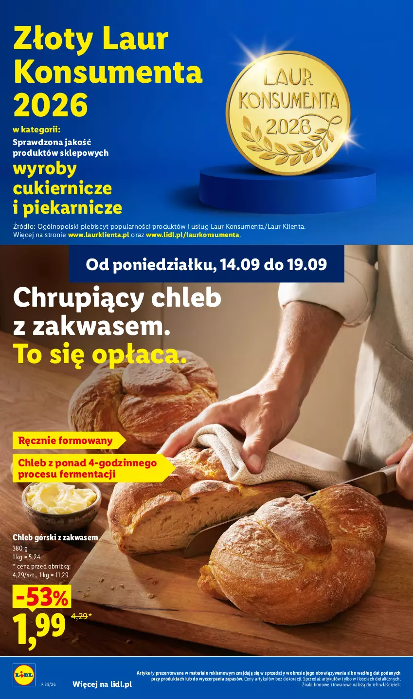 Gazetka promocyjna Lidl - Gazetka ważna od 17.09 do 19.09 - ważna 17.09 do 19.09.2026 - strona 48 - produkty: Chleb, Cukier, Laur