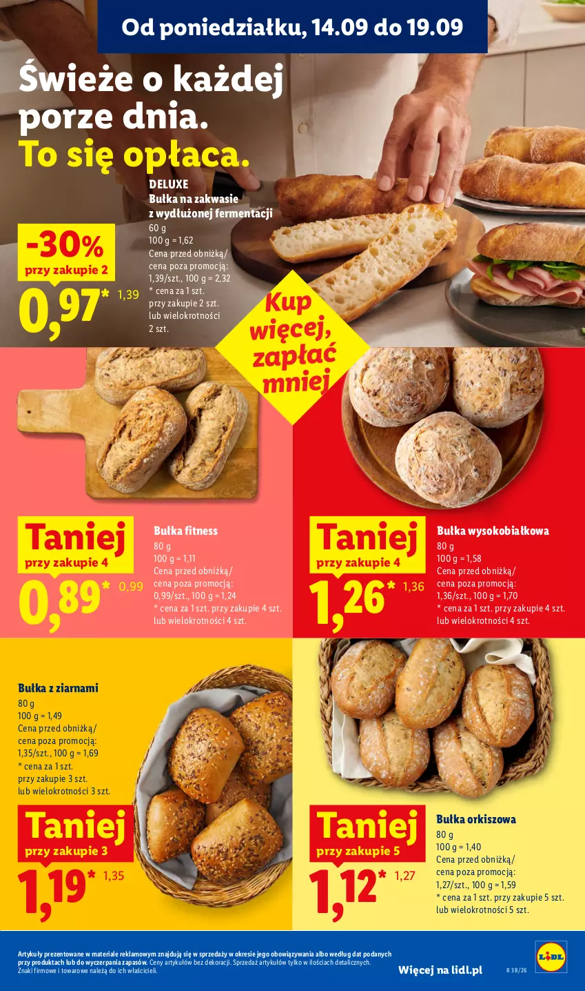 Gazetka promocyjna Lidl - Gazetka ważna od 17.09 do 19.09 - ważna 17.09 do 19.09.2026 - strona 49 - produkty: Bułka, Bułka fitness, Por, Sok