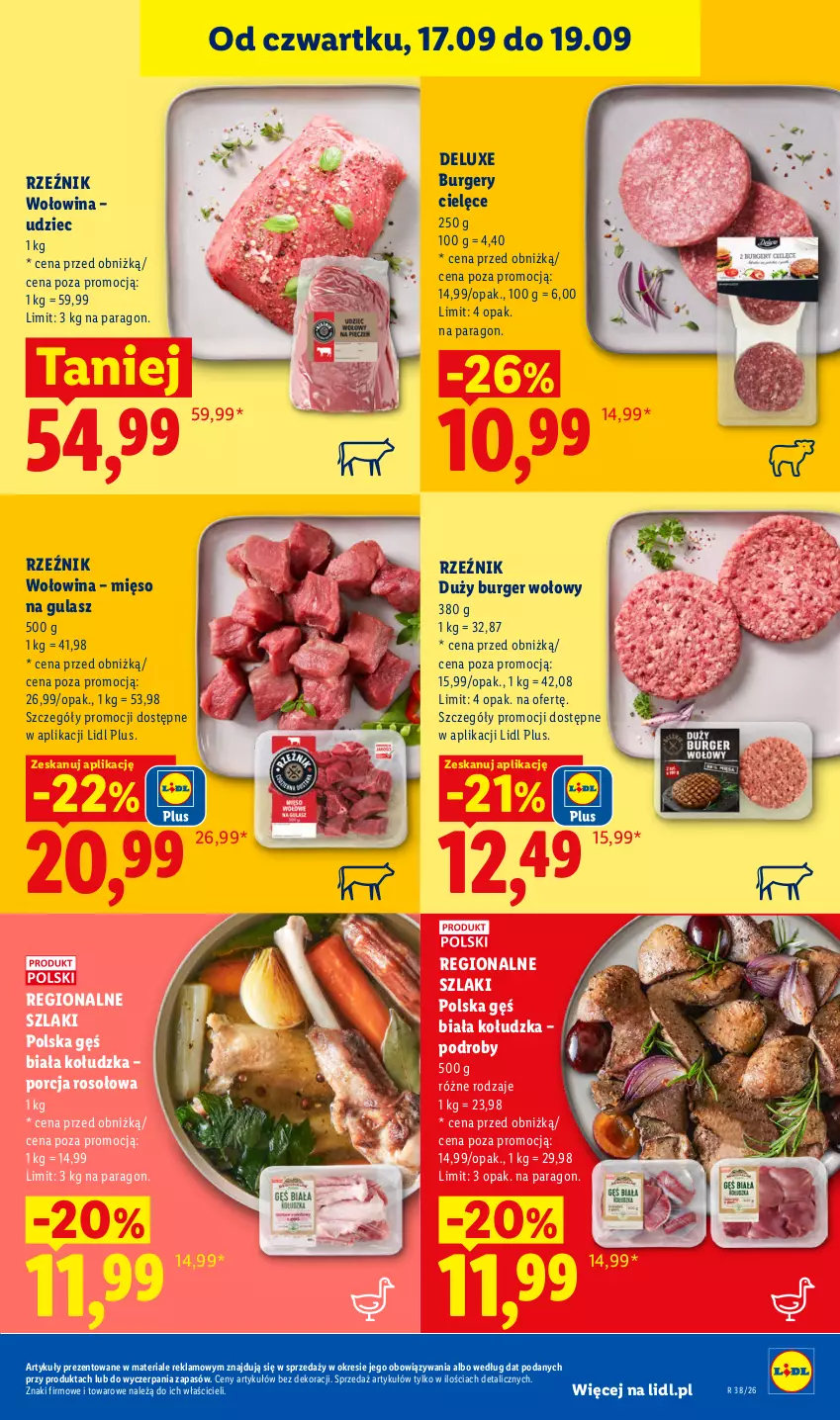 Gazetka promocyjna Lidl - Gazetka ważna od 17.09 do 19.09 - ważna 17.09 do 19.09.2026 - strona 53 - produkty: Burger, Mięso, Mięso na gulasz, Por, Wołowina