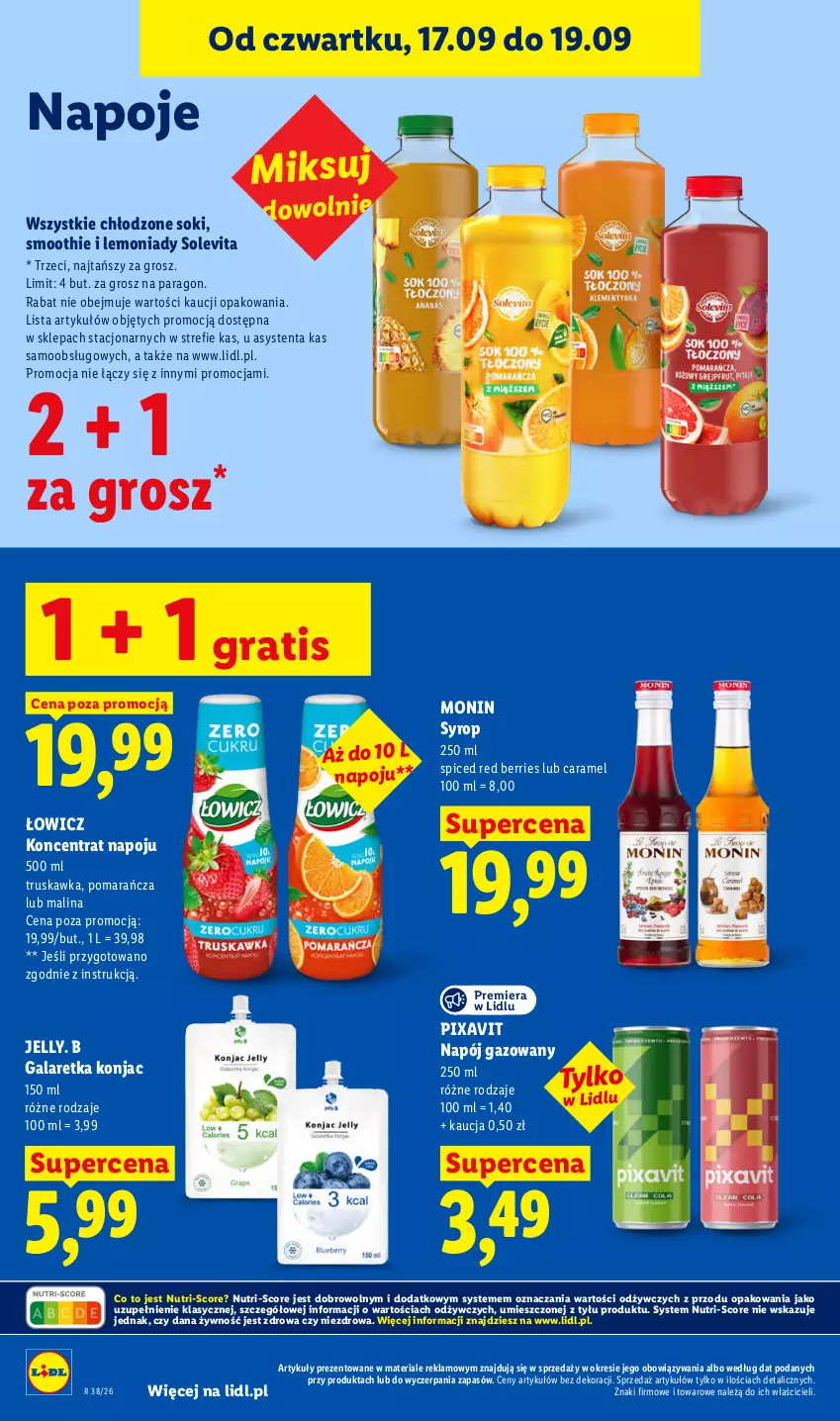 Gazetka promocyjna Lidl - Gazetka ważna od 17.09 do 19.09 - ważna 17.09 do 19.09.2026 - strona 64 - produkty: Gala, Galaretka, Gra, Napój, Napój gazowany, Napoje, Smoothie, Sok, Syrop