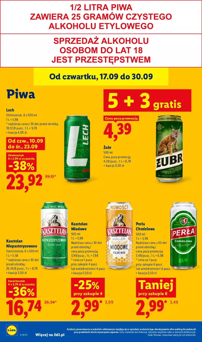 Gazetka promocyjna Lidl - Gazetka ważna od 17.09 do 19.09 - ważna 17.09 do 19.09.2026 - strona 68 - produkty: Gra, Kasztelan, Perła, Piwa