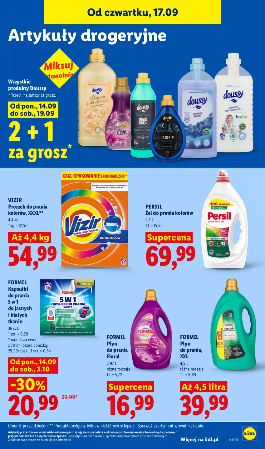 Gazetka promocyjna Lidl - Gazetka ważna od 17.09 do 19.09 - ważna 17.09 do 19.09.2026 - strona 91 - produkty: Flora, Kapsułki do prania, Persil, Płyn do prania, Proszek do prania, Vizir