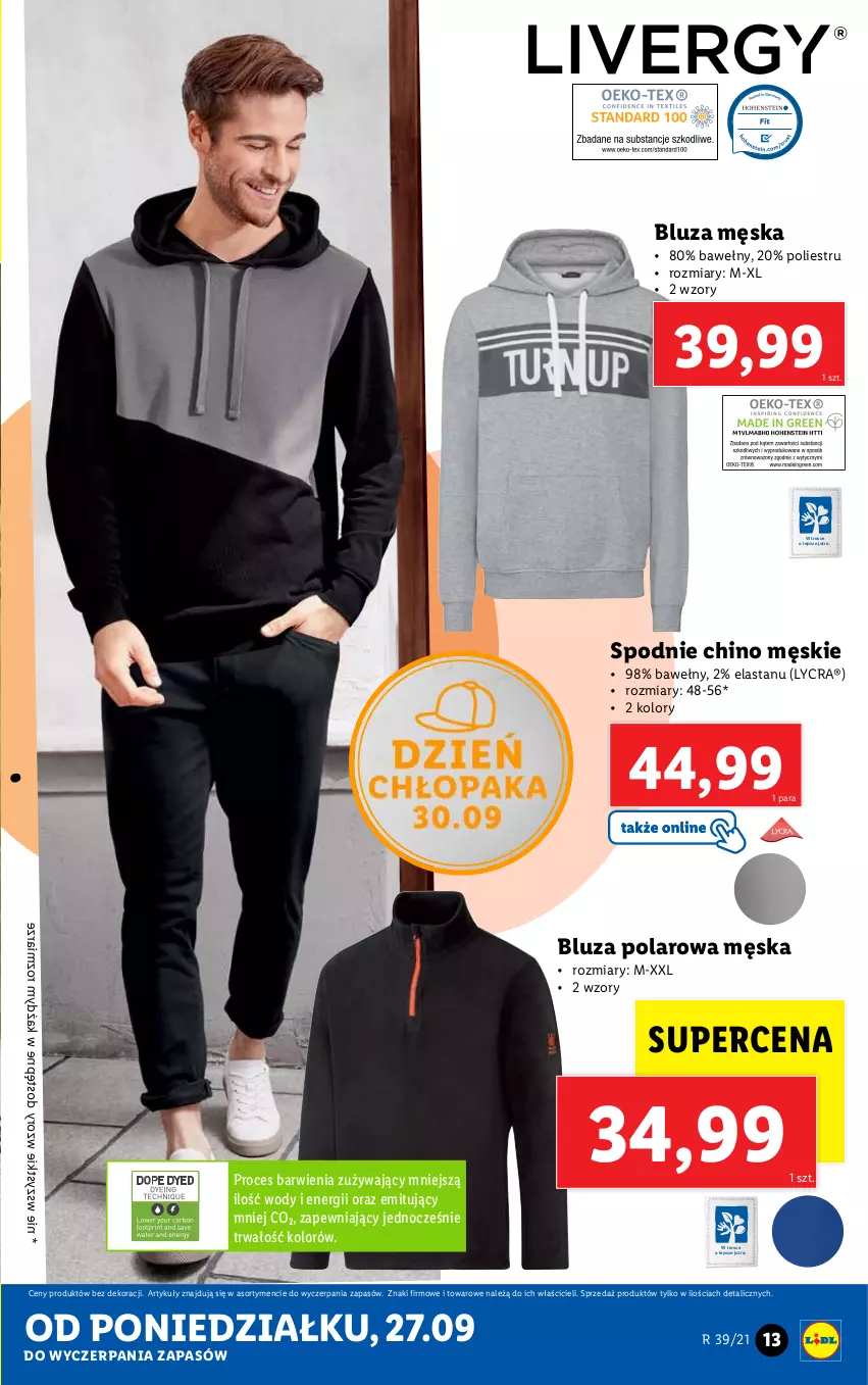 Gazetka promocyjna Lidl - GAZETKA - ważna 27.09 do 03.10.2021 - strona 13 - produkty: Bluza, Bluza polarowa, Spodnie