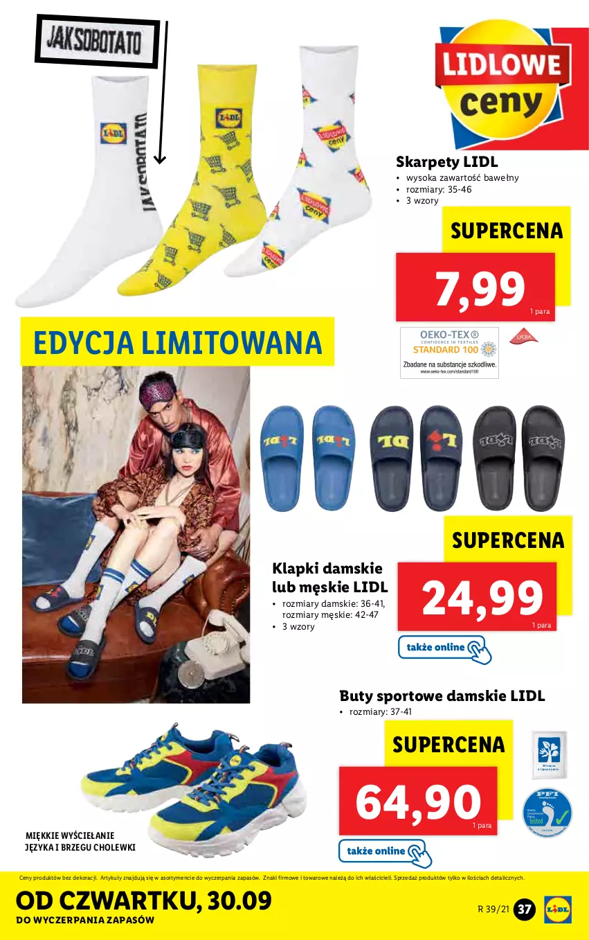 Gazetka promocyjna Lidl - GAZETKA - ważna 27.09 do 03.10.2021 - strona 37 - produkty: Klapki, Por, Sok, Sport