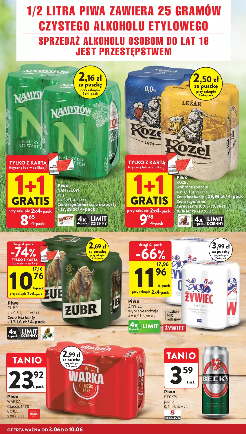 Gazetka promocyjna Intermarche - Gazetka promocyjna - ważna 03.06 do 10.06.2026 - strona 10 - produkty: Billy, Gra, Kozel, Namysłów, Piwa, Piwo, Warka