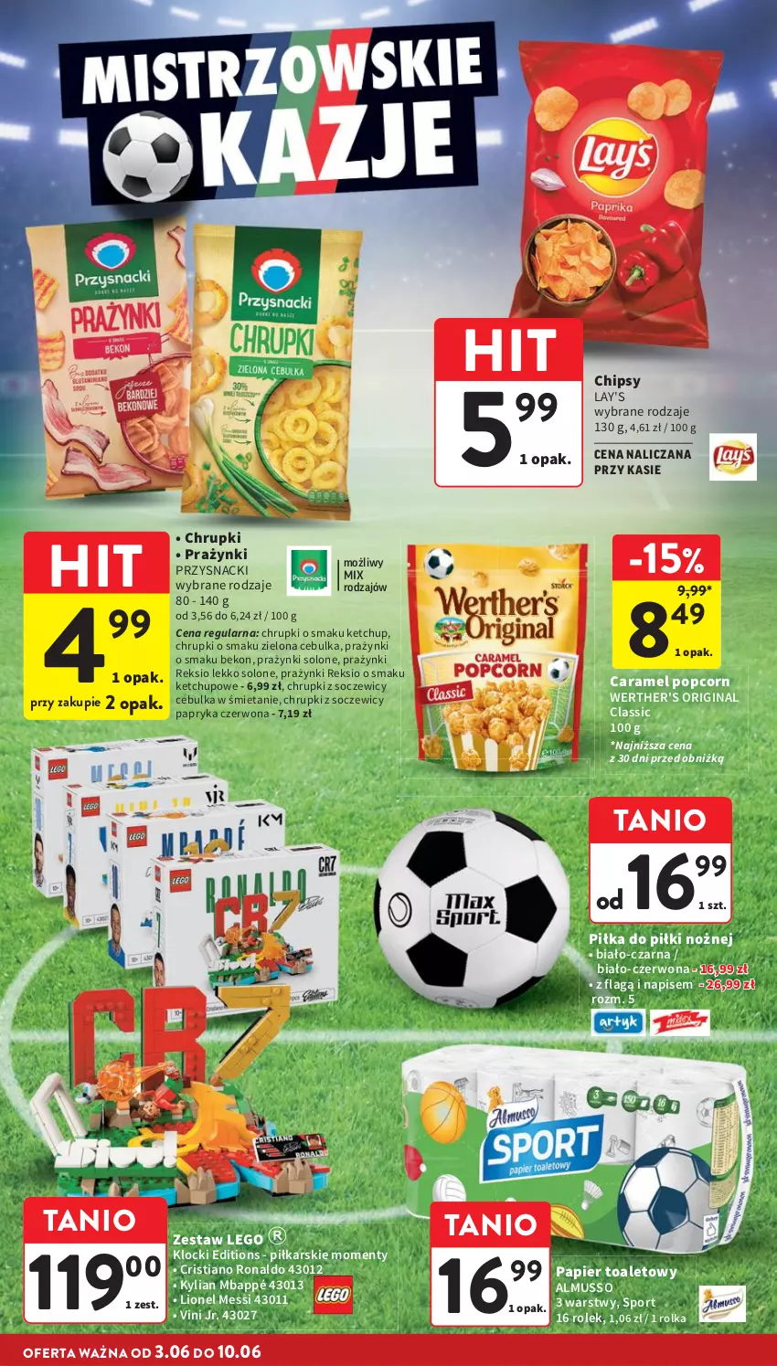Gazetka promocyjna Intermarche - Gazetka promocyjna - ważna 03.06 do 10.06.2026 - strona 20 - produkty: Beko, Chipsy, Chrupki, Gin, Ketchup, Klocki, LEGO, Lion, Mus, Noż, Papier, Papier toaletowy, Papryka, Papryka czerwona, Popcorn, Por, Przysnacki, Sport