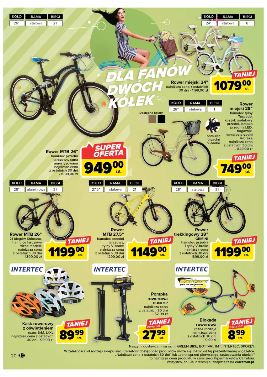 Gazetka promocyjna Carrefour - Gazetka Carrefour - ważna 07.03 do 18.03.2023 - strona 22 - produkty: Kask, Kosz, Mule, Pompka, Rama, Rower