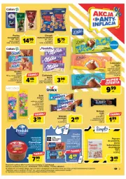 Gazetka promocyjna Carrefour - Gazetka Carrefour - Gazetka - ważna od 18.03 do 18.03.2023 - strona 5 - produkty: Ciastka, Krakus, Praliny, Jeżyki, Wafelek, Chrupki, Herbatniki, Czekolada, Popcorn, Knoppers, Monster Munch, Krakuski, Milka, Fa